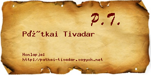 Pátkai Tivadar névjegykártya