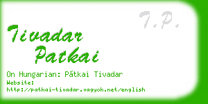 tivadar patkai business card