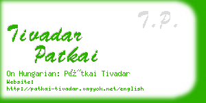 tivadar patkai business card